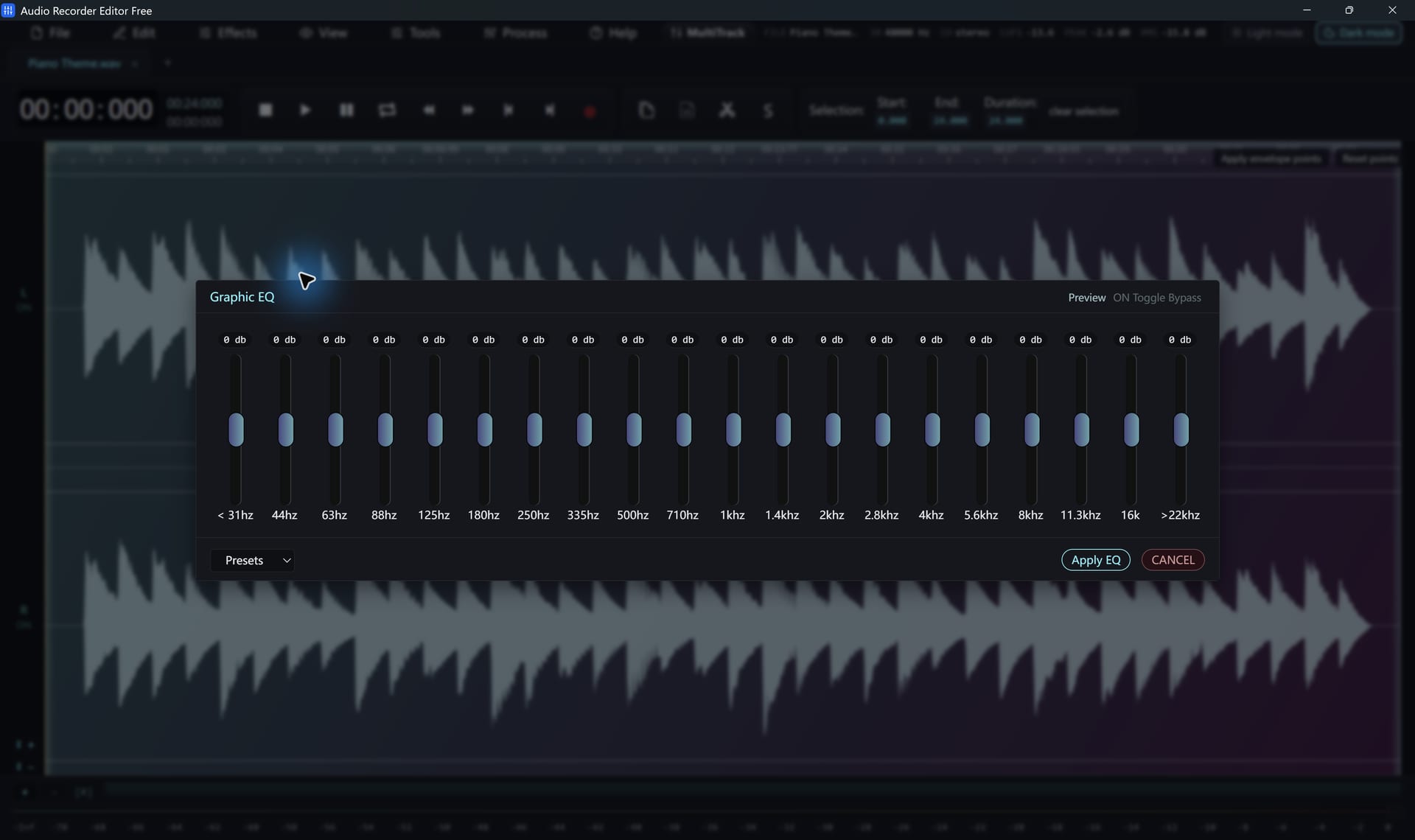 Twenty-band graphic equalizer